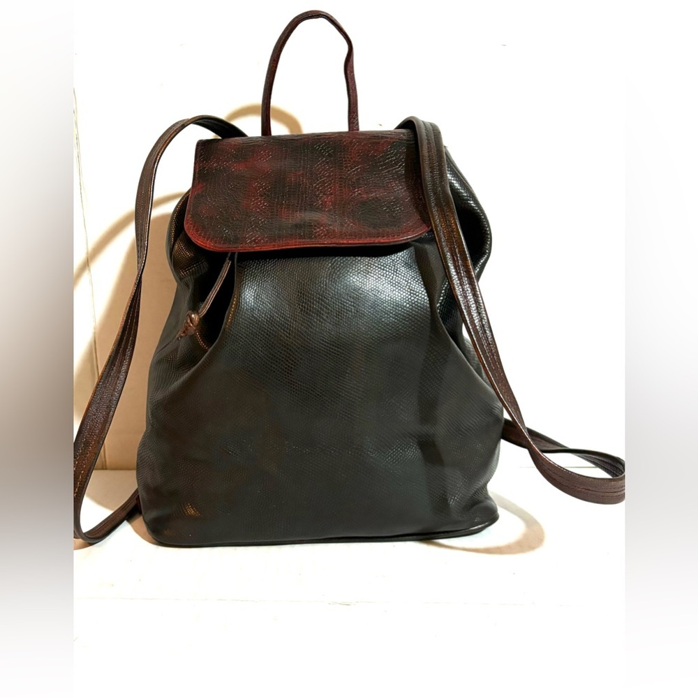 Roberto Vascon Black and Brown Backpack